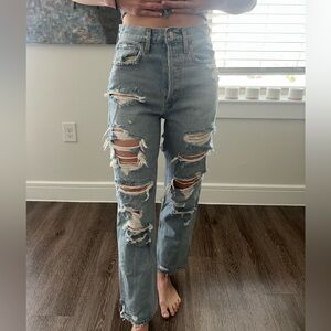 Agolde high-waisted ripped jeans
